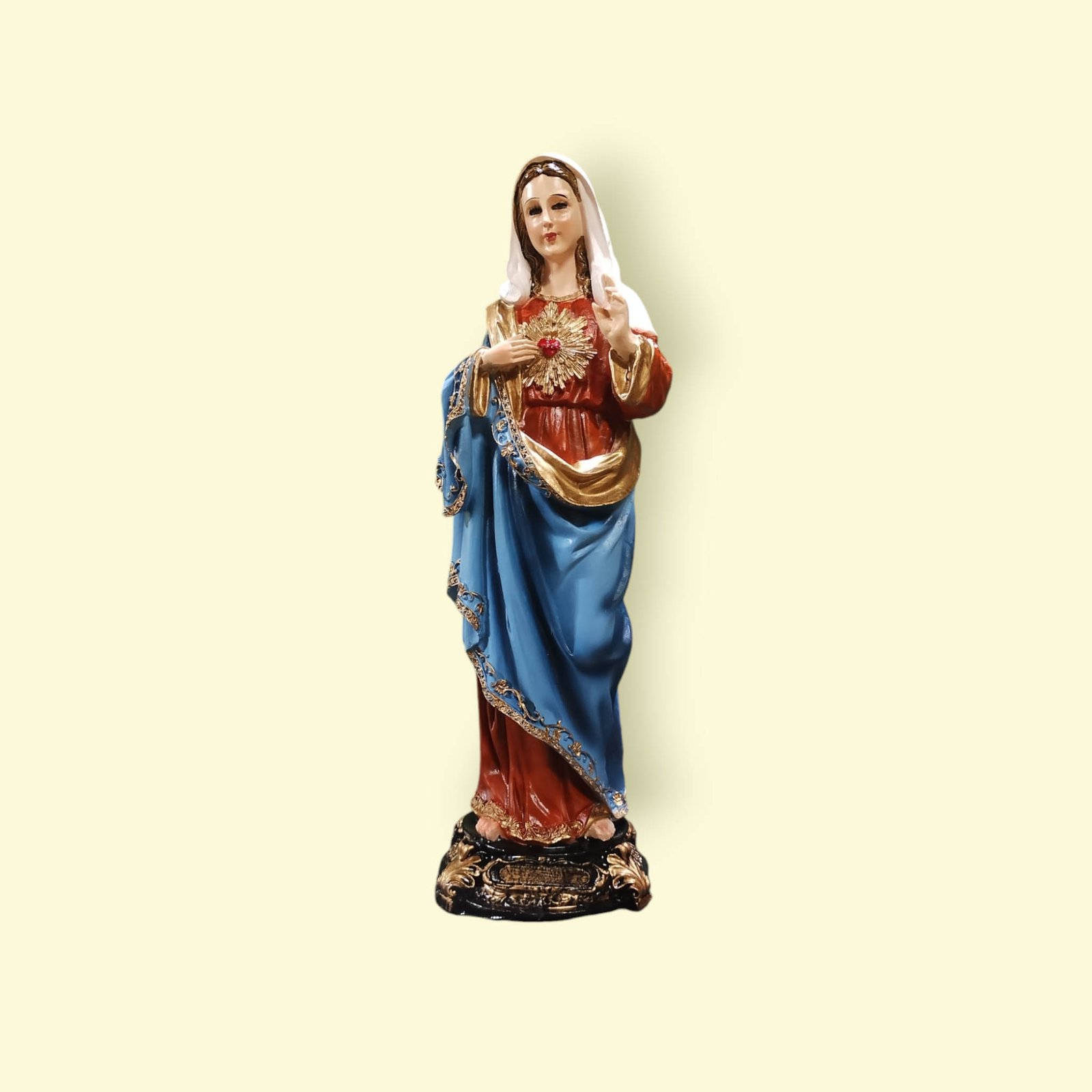 Virgen Sagrado Corazón de María de Resina de 30 cm - Imagen 11