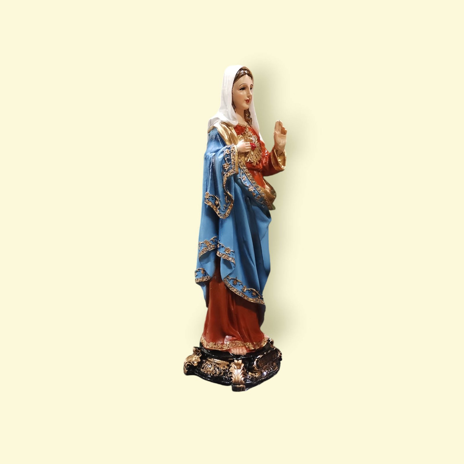 Virgen Sagrado Corazón de María de Resina de 30 cm - Imagen 6