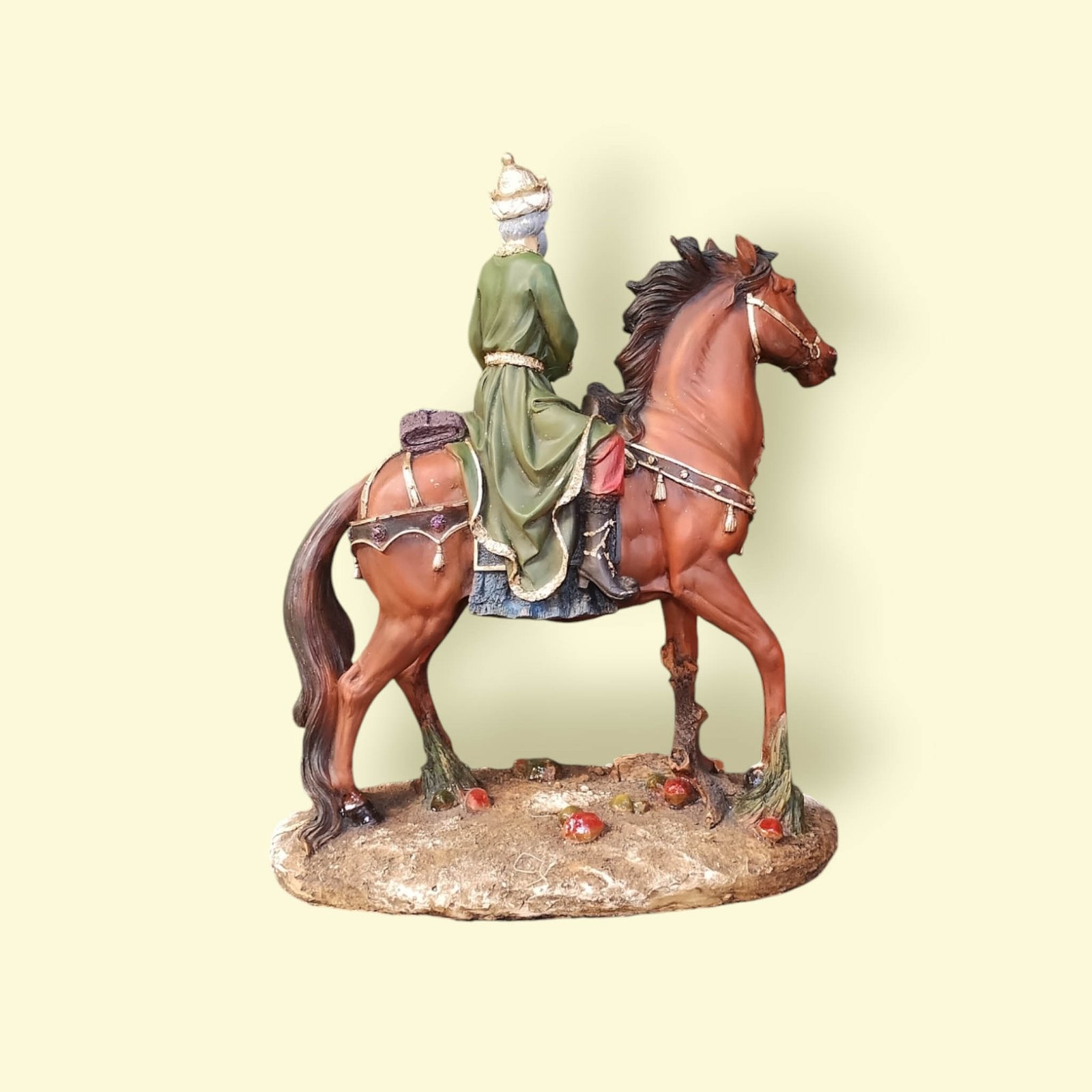 Reyes Magos, Gaspar en Su Caballo, Una Pieza Espectacular 45 cm. - Imagen 3