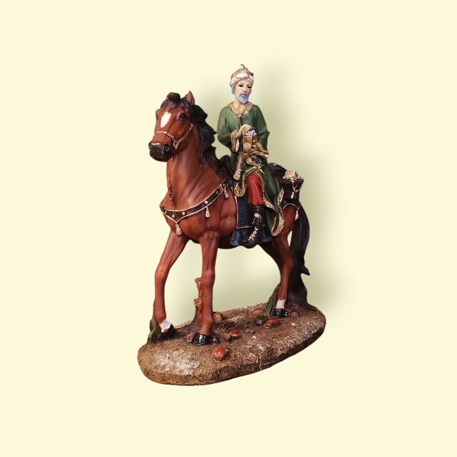 Reyes Magos, Gaspar en Su Caballo, Una Pieza Espectacular 45 cm. - Imagen 2